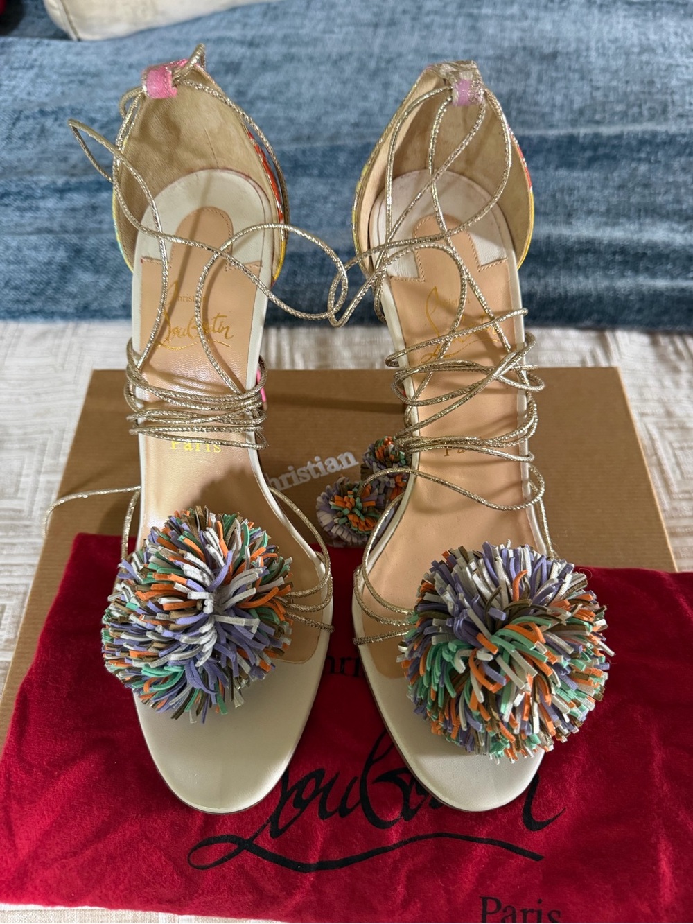 Christian Louboutin Starouchi 100 Pom Pom NWB